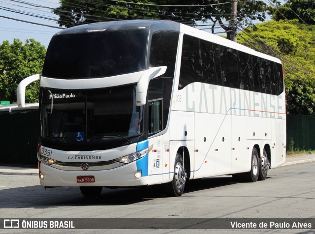 Auto Viação Catarinense 3381 na cidade de São Paulo, São Paulo, Brasil, por Vicente de Paulo Alves. ID da foto: 10791042.