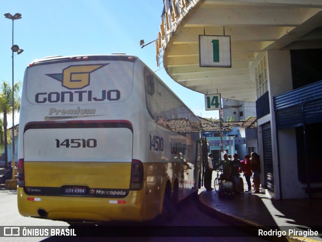 Empresa Gontijo de Transportes 14510 na cidade de Aparecida, São Paulo, Brasil, por Rodrigo Piragibe. ID da foto: 10793484.