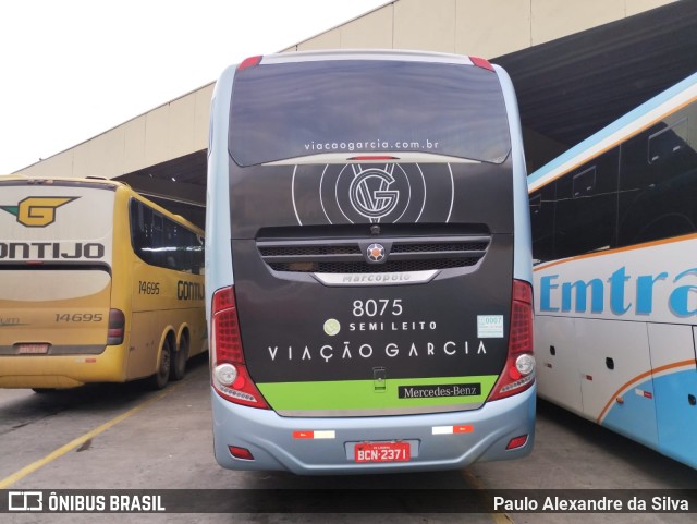 Viação Garcia 8075 na cidade de Ribeirão Preto, São Paulo, Brasil, por Paulo Alexandre da Silva. Número da foto: #10732091.