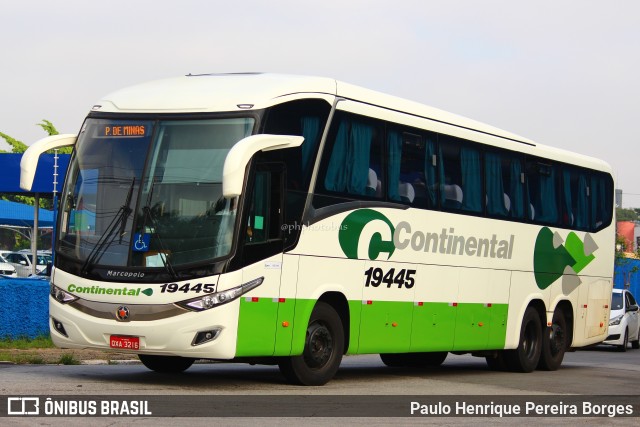 Viação Continental de Transportes 19445 na cidade de São Paulo, São Paulo, Brasil, por Paulo Henrique Pereira Borges. Número da foto: #10798692.