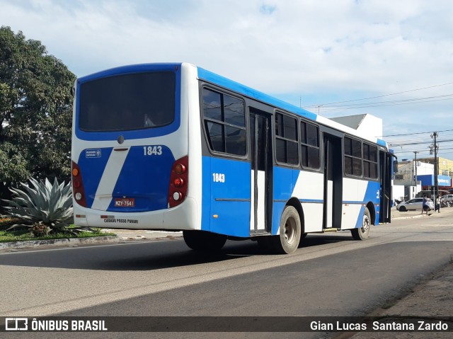 Transvida Transporte Coletivo 1843 na cidade de Ji-Paraná, Rondônia, Brasil, por Gian Lucas  Santana Zardo. ID da foto: 10800625.