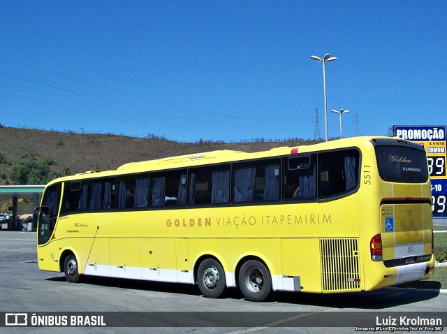 Viação Itapemirim 5511 na cidade de Juiz de Fora, Minas Gerais, Brasil, por Luiz Krolman. ID da foto: 10804436.