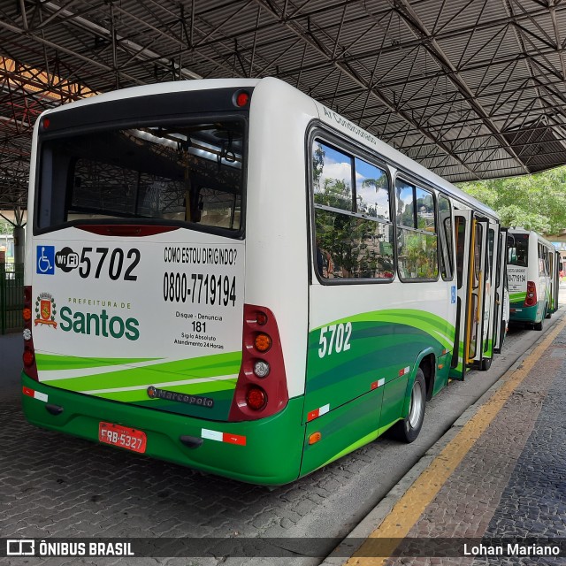 Viação Piracicabana Santos 5702 na cidade de Santos, São Paulo, Brasil, por Lohan Mariano. Número da foto: #10803725.