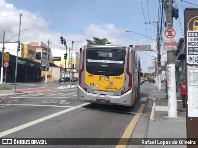 Viação Metrópole Paulista - Zona Leste 3 1926 na cidade de São Paulo, São Paulo, Brasil, por Rafael Lopes de Oliveira. Número da foto: #10803466.