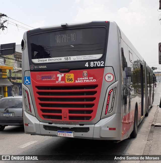 Express Transportes Urbanos Ltda 4 8702 na cidade de São Paulo, São Paulo, Brasil, por Andre Santos de Moraes. Número da foto: #10808079.