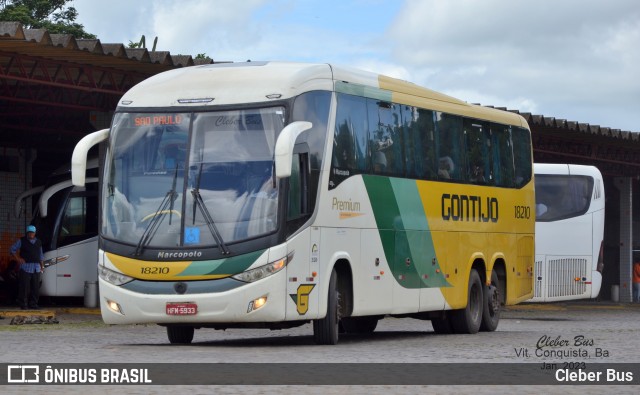 Empresa Gontijo de Transportes 18210 na cidade de Vitória da Conquista, Bahia, Brasil, por Cleber Bus. ID da foto: 10806442.