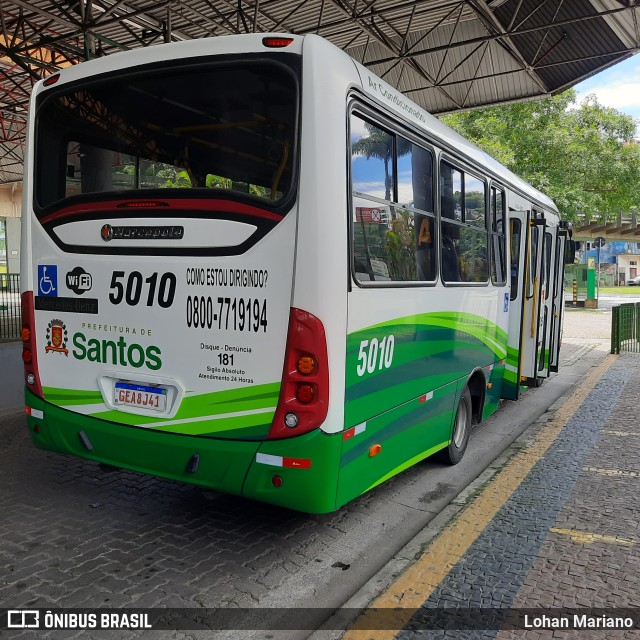 Viação Piracicabana Santos 5010 na cidade de Santos, São Paulo, Brasil, por Lohan Mariano. Número da foto: #10808136.