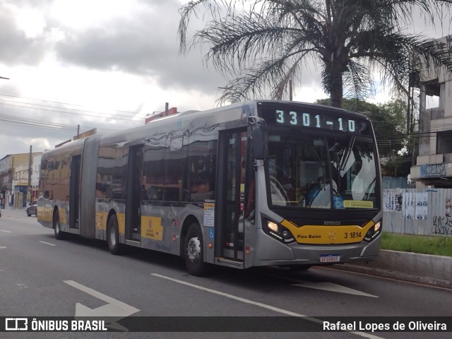 Viação Metrópole Paulista - Zona Leste 3 1814 na cidade de São Paulo, São Paulo, Brasil, por Rafael Lopes de Oliveira. Número da foto: #10809098.