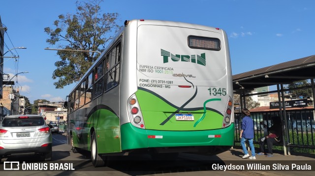Turin Transportes 1345 na cidade de Congonhas, Minas Gerais, Brasil, por Gleydson Willian Silva Paula. Número da foto: #10809772.