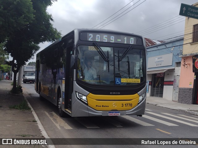 Viação Metrópole Paulista - Zona Leste 3 1770 na cidade de São Paulo, São Paulo, Brasil, por Rafael Lopes de Oliveira. Número da foto: #10811815.