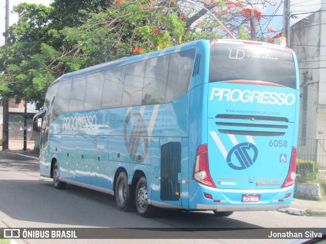 Auto Viação Progresso 6058 na cidade de Recife, Pernambuco, Brasil, por Jonathan Silva. Número da foto: #10810026.