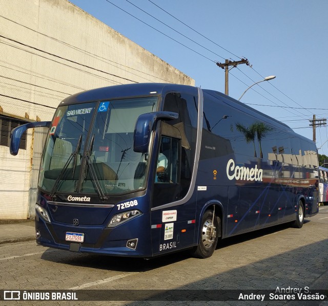 Viação Cometa 721508 na cidade de São Vicente, São Paulo, Brasil, por Andrey  Soares Vassão. Número da foto: #10815883.
