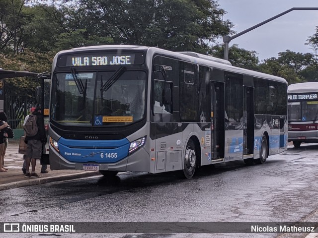 Viação Grajaú S.A. 6 1455 na cidade de São Paulo, São Paulo, Brasil, por Nicolas Matheusz. ID da foto: 10817825.