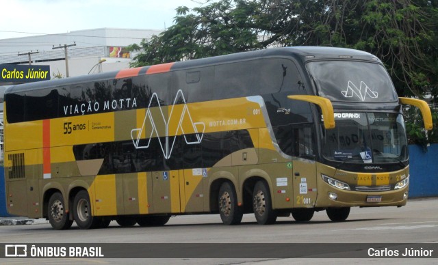 Viação Motta 21001 na cidade de Goiânia, Goiás, Brasil, por Carlos Júnior. ID da foto: 10818217.