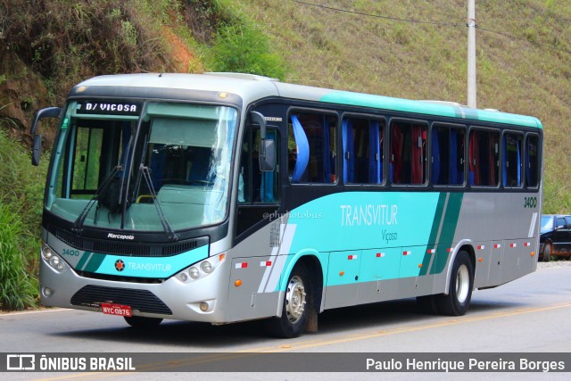 Transvitur - Viação Viçosa 3400 na cidade de Viçosa, Minas Gerais, Brasil, por Paulo Henrique Pereira Borges. ID da foto: 10821250.