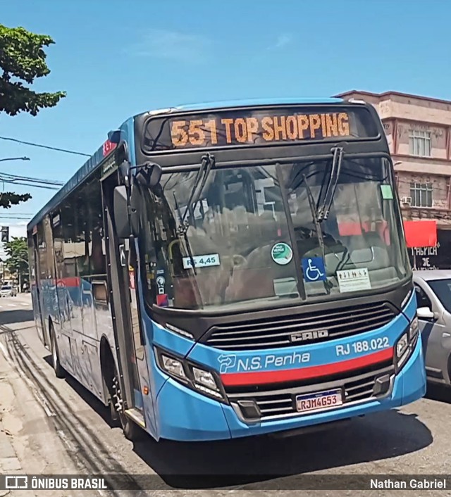 Viação Nossa Senhora da Penha RJ 188.022 na cidade de Rio de Janeiro, Rio de Janeiro, Brasil, por Nathan Gabriel. Número da foto: #10819903.