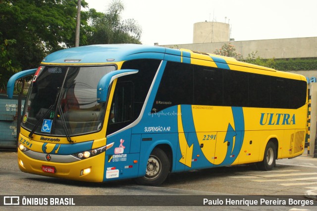 Viação Ultra 2291 na cidade de São Paulo, São Paulo, Brasil, por Paulo Henrique Pereira Borges. Número da foto: #10821348.