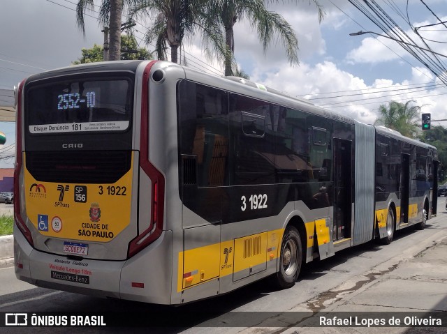 Viação Metrópole Paulista - Zona Leste 3 1922 na cidade de São Paulo, São Paulo, Brasil, por Rafael Lopes de Oliveira. Número da foto: #10819403.