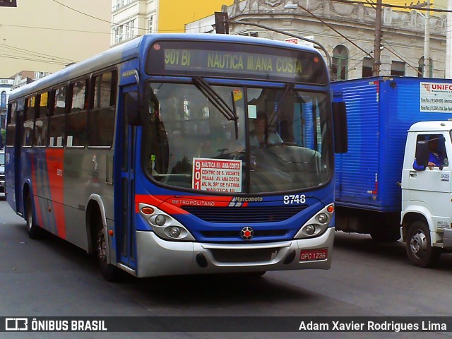 Viação Piracicabana 8748 na cidade de Santos, São Paulo, Brasil, por Adam Xavier Rodrigues Lima. ID da foto: 10820897.