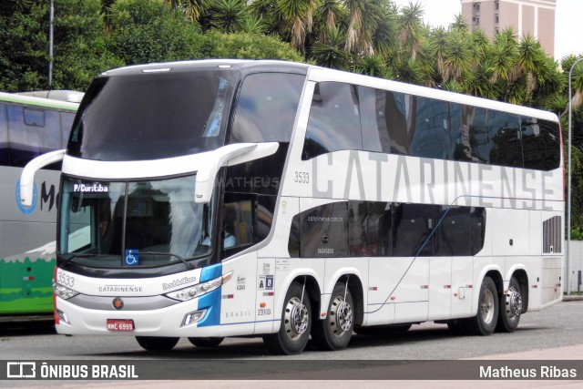 Auto Viação Catarinense 3533 na cidade de Curitiba, Paraná, Brasil, por Matheus Ribas. Número da foto: #10821188.