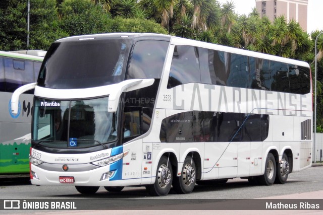 Auto Viação Catarinense 3533 na cidade de Curitiba, Paraná, Brasil, por Matheus Ribas. ID da foto: 10821188.