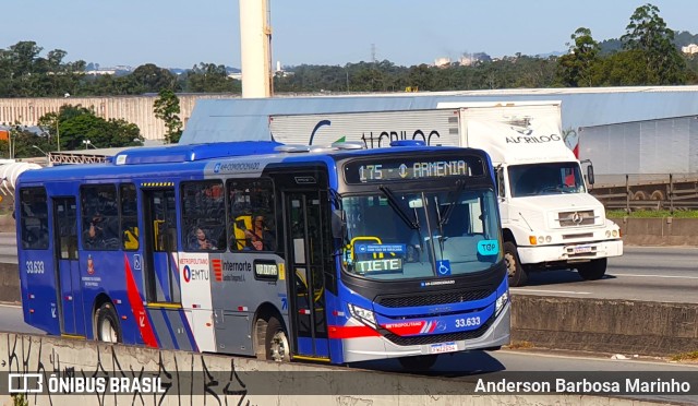 Guarulhos Transportes 33.633 na cidade de Guarulhos, São Paulo, Brasil, por Anderson Barbosa Marinho. ID da foto: 10821508.