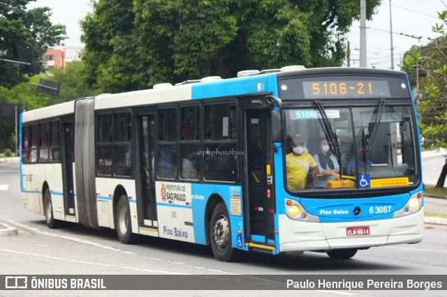 Viação Paratodos > São Jorge > Metropolitana São Paulo > Mobibrasil 6 3087 na cidade de São Paulo, São Paulo, Brasil, por Paulo Henrique Pereira Borges. Número da foto: #10821353.