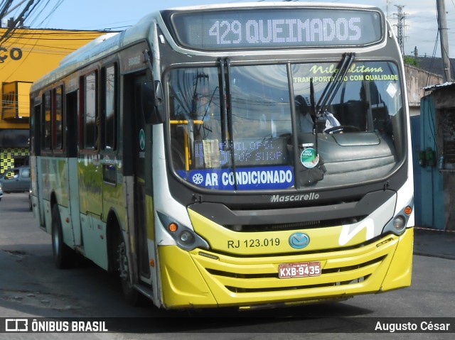 Viação Nilopolitana RJ 123.019 na cidade de Nova Iguaçu, Rio de Janeiro, Brasil, por Augusto César. ID da foto: 10819962.