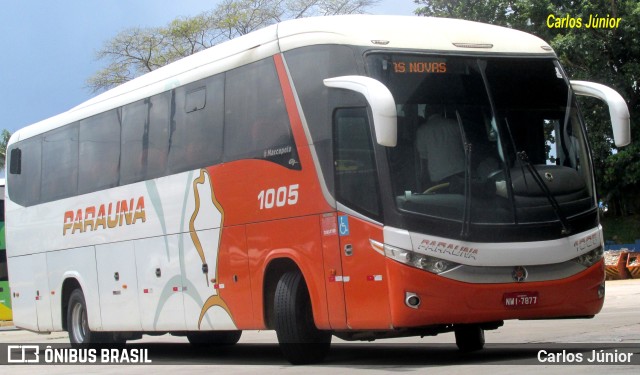 Viação Paraúna 1005 na cidade de Goiânia, Goiás, Brasil, por Carlos Júnior. ID da foto: 10824186.