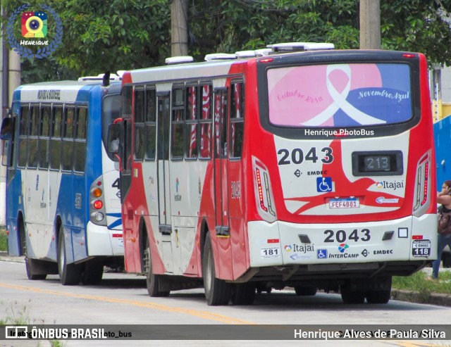 Itajaí Transportes Coletivos 2043 na cidade de Campinas, São Paulo, Brasil, por Henrique Alves de Paula Silva. ID da foto: 10822368.