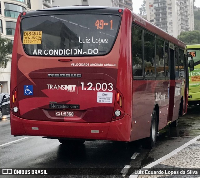 Transportes Peixoto 1.2.003 na cidade de Niterói, Rio de Janeiro, Brasil, por Luiz Eduardo Lopes da Silva. Número da foto: #10737826.