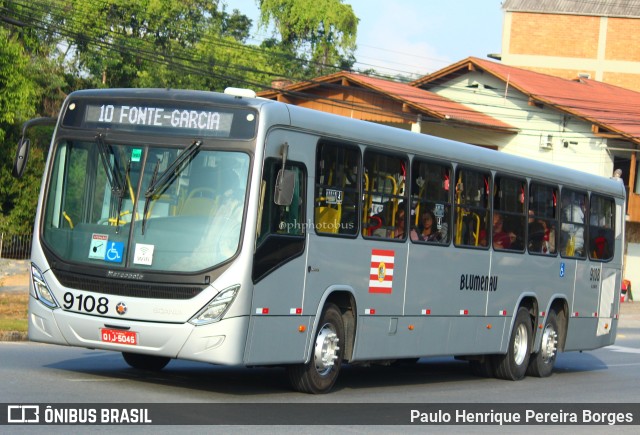 BluMob - Concessionária de Transporte Urbano de Blumenau 9108 na cidade de Blumenau, Santa Catarina, Brasil, por Paulo Henrique Pereira Borges. ID da foto: 10737382.