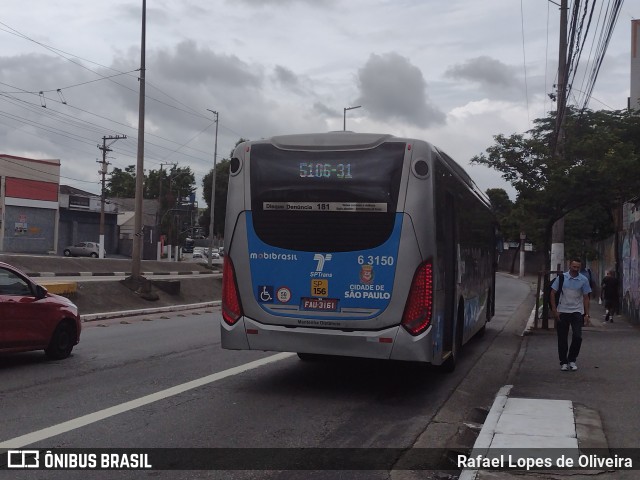 Viação Paratodos > São Jorge > Metropolitana São Paulo > Mobibrasil 6 3150 na cidade de São Paulo, São Paulo, Brasil, por Rafael Lopes de Oliveira. ID da foto: 10733827.