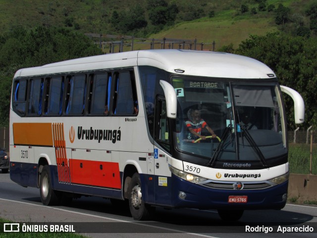 Auto Viação Urubupungá 3570 na cidade de Aparecida, São Paulo, Brasil, por Rodrigo  Aparecido. Número da foto: #10737038.