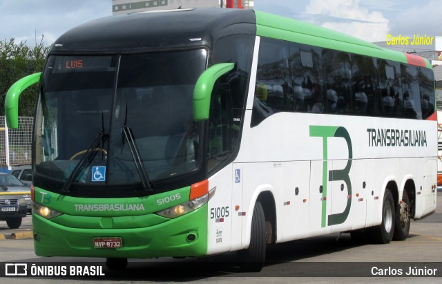 Transbrasiliana Transportes e Turismo 51005 na cidade de Goiânia, Goiás, Brasil, por Carlos Júnior. ID da foto: 10737937.