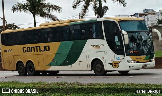 Empresa Gontijo de Transportes 14950 na cidade de Betim, Minas Gerais, Brasil, por Hariel BR-381. ID da foto: 10736459.