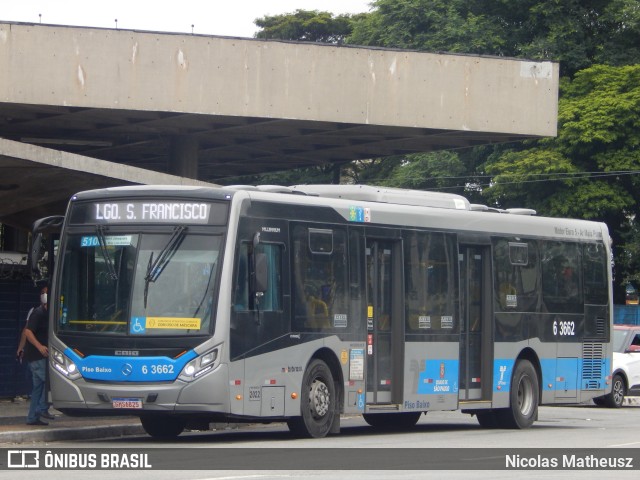 Viação Paratodos > São Jorge > Metropolitana São Paulo > Mobibrasil 6 3662 na cidade de São Paulo, São Paulo, Brasil, por Nicolas Matheusz. ID da foto: 10736835.