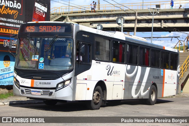 UniRio Transportes RJ 228.030 na cidade de Queimados, Rio de Janeiro, Brasil, por Paulo Henrique Pereira Borges. ID da foto: 10827873.