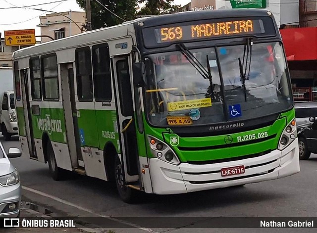 Viação Vera Cruz RJ 205.025 na cidade de Rio de Janeiro, Rio de Janeiro, Brasil, por Nathan Gabriel. ID da foto: 10825529.