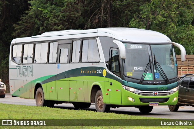 Turin Transportes 2105 na cidade de Conselheiro Lafaiete, Minas Gerais, Brasil, por Lucas Oliveira. Número da foto: #10827579.