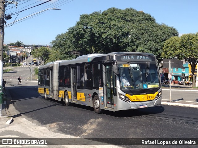 Viação Metrópole Paulista - Zona Leste 3 1803 na cidade de São Paulo, São Paulo, Brasil, por Rafael Lopes de Oliveira. ID da foto: 10827088.