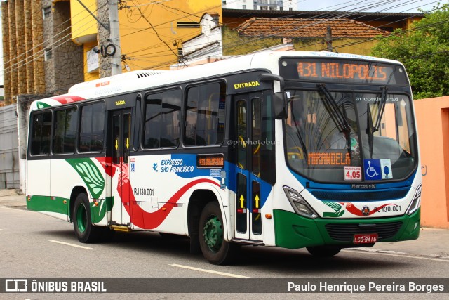 Expresso São Francisco RJ 130.001 na cidade de Nilópolis, Rio de Janeiro, Brasil, por Paulo Henrique Pereira Borges. Número da foto: #10827858.