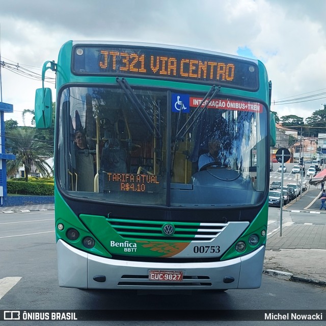 BBTT - Benfica Barueri Transporte e Turismo 00753 na cidade de Jandira, São Paulo, Brasil, por Michel Nowacki. ID da foto: 10827990.