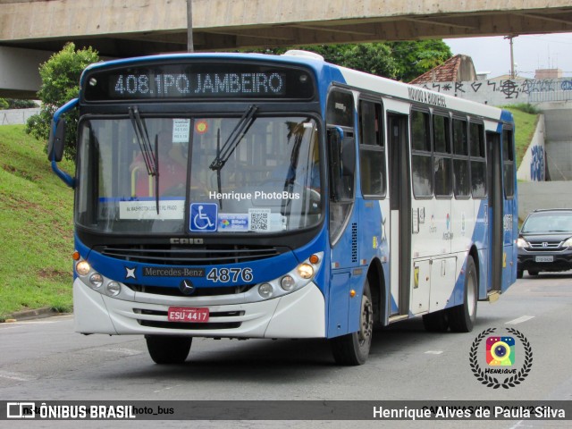 Onicamp Transporte Coletivo 4876 na cidade de Campinas, São Paulo, Brasil, por Henrique Alves de Paula Silva. ID da foto: 10826111.