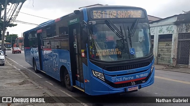 Viação Nossa Senhora da Penha RJ 188.037 na cidade de Rio de Janeiro, Rio de Janeiro, Brasil, por Nathan Gabriel. Número da foto: #10825518.