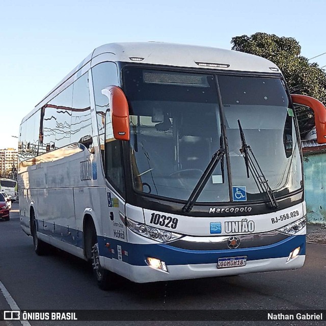 Expresso União 10329 na cidade de Rio de Janeiro, Rio de Janeiro, Brasil, por Nathan Gabriel. Número da foto: #10825554.