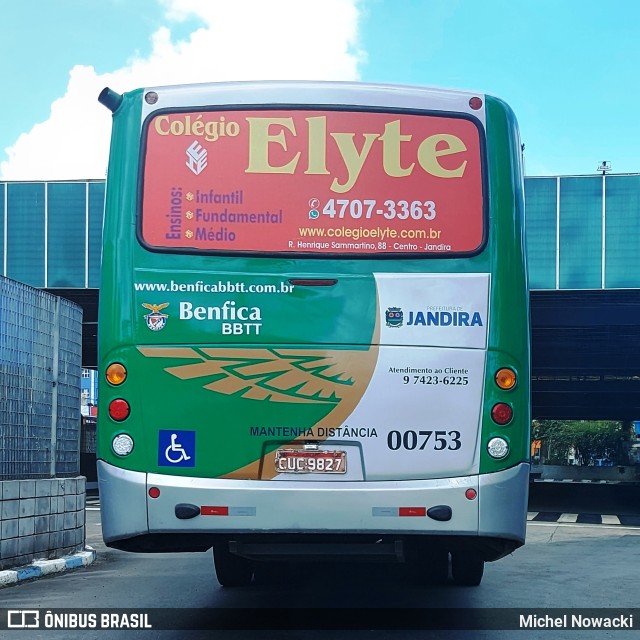 BBTT - Benfica Barueri Transporte e Turismo 00753 na cidade de Jandira, São Paulo, Brasil, por Michel Nowacki. ID da foto: 10827995.