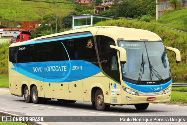 Viação Novo Horizonte 500411 na cidade de Barra do Piraí, Rio de Janeiro, Brasil, por Paulo Henrique Pereira Borges. ID da foto: 10830880.