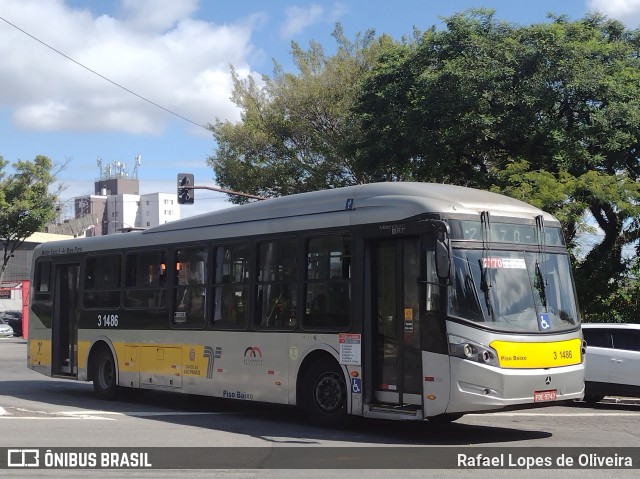 Viação Metrópole Paulista - Zona Leste 3 1486 na cidade de São Paulo, São Paulo, Brasil, por Rafael Lopes de Oliveira. Número da foto: #10830194.