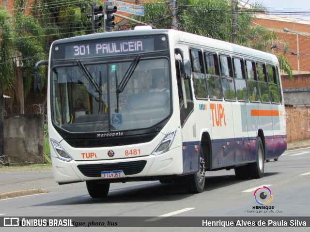 TUPi Transportes Urbanos Piracicaba 8481 na cidade de Piracicaba, São Paulo, Brasil, por Henrique Alves de Paula Silva. ID da foto: 10829488.